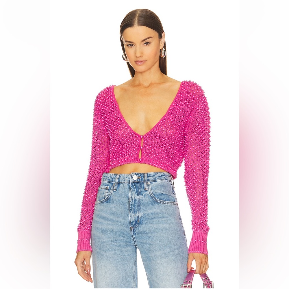 Retrofete Retrofête Larissa Crochet Cardigan XS Rose Pink